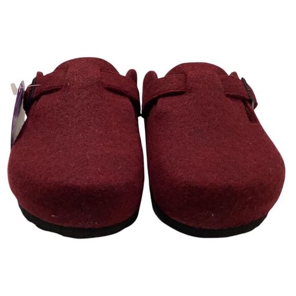 Plakton Clogs Women 6.5 37 Red Blogg Felted Wool Cork Slip On Soft Footbed NEW - Picture 2 of 8